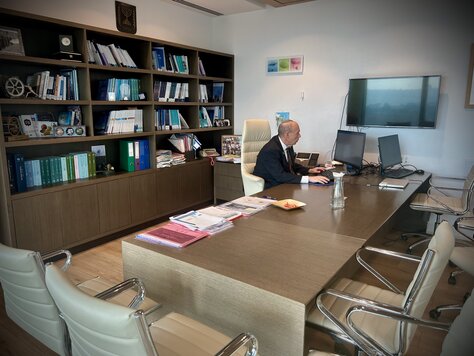 Comptroller Englman at his office in Jerusalem